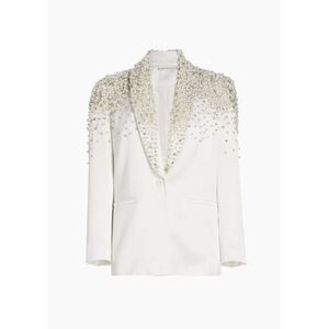 Alice + Olivia White Embellished Blazer